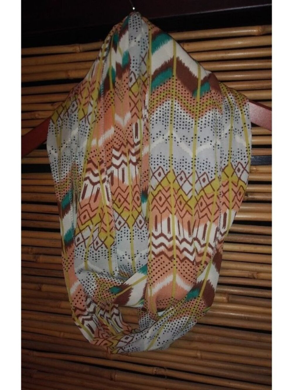 Fall Southwest Pumpkin Flame Stitch Infinity Scarf